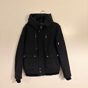 PRICE DROP H&M Men's Dark Gray Hooded Wool Blend Jacket